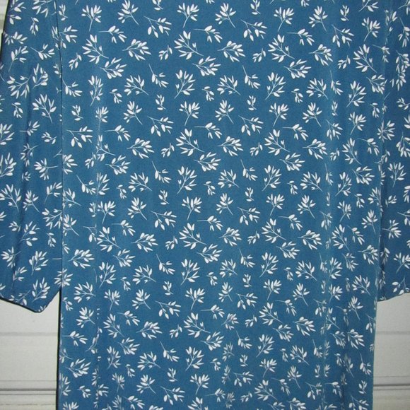 2X Plus Size Molly & Isadora Blue Spring/Summer Floral Top Knit Womens shirt - Picture 3 of 3